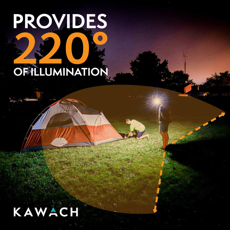 KAWACH K-1110 LED Motion Sensor Headlamp, Hands Free Ultra-Low Profile, 300 High Lumen LED Output, 220° Area Illumination, Multiple Light Modes, Great for Running, Cycling, Hiking, AAA Battery Powered - NewNest Australia