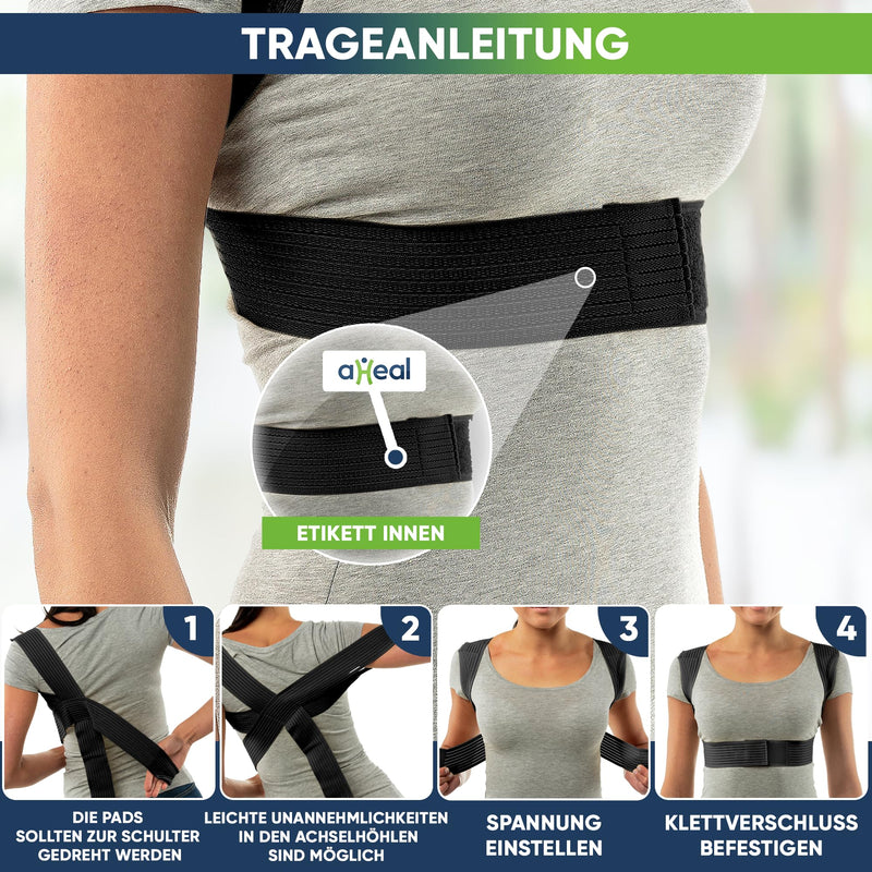 aHeal Back Support Belt & Back Straightener Men and Women - Posture Correction Back, Shoulder Strap Posture Correction, Back Support, Straight Back, Relief from Back Pain - Size 3 Black Size 3: 90-99 CM - NewNest Australia