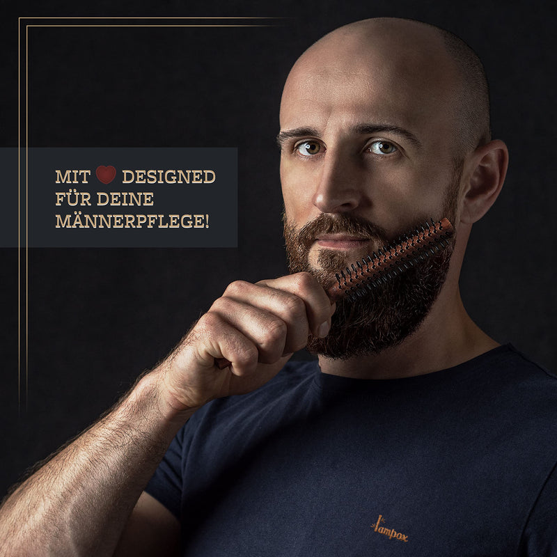lampox Men's Beard Round Brush, Beard Styling, Beard Brush, Blow Dryer Brush, Hair Brush for Short Hair (S) S - NewNest Australia