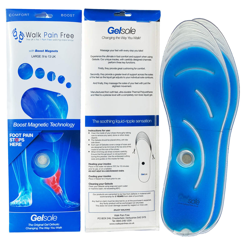 Orthotic Gel Insoles, Boost Magnetic Technology | Walk Pain Free COMFORT Insoles | Reduce Heel Pain, Plantar Fasciitis, Flat Feet | Supplying NHS & Emergency Services MEDIUM: 6 to 9 UK Green - NewNest Australia