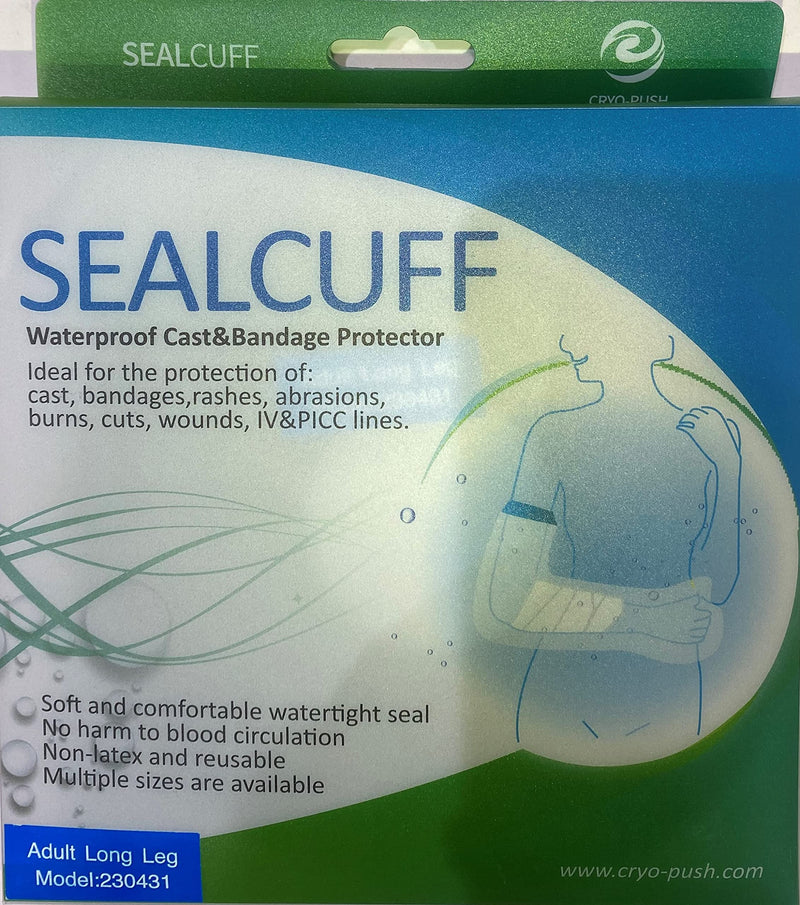 Sealcuff Waterproof Cast & Bandage Protector, Reusable Cast Cover for Shower Adult Arm, Leg, Foot - Watertight Seal (Adult Long Leg) Adult Long Leg - NewNest Australia