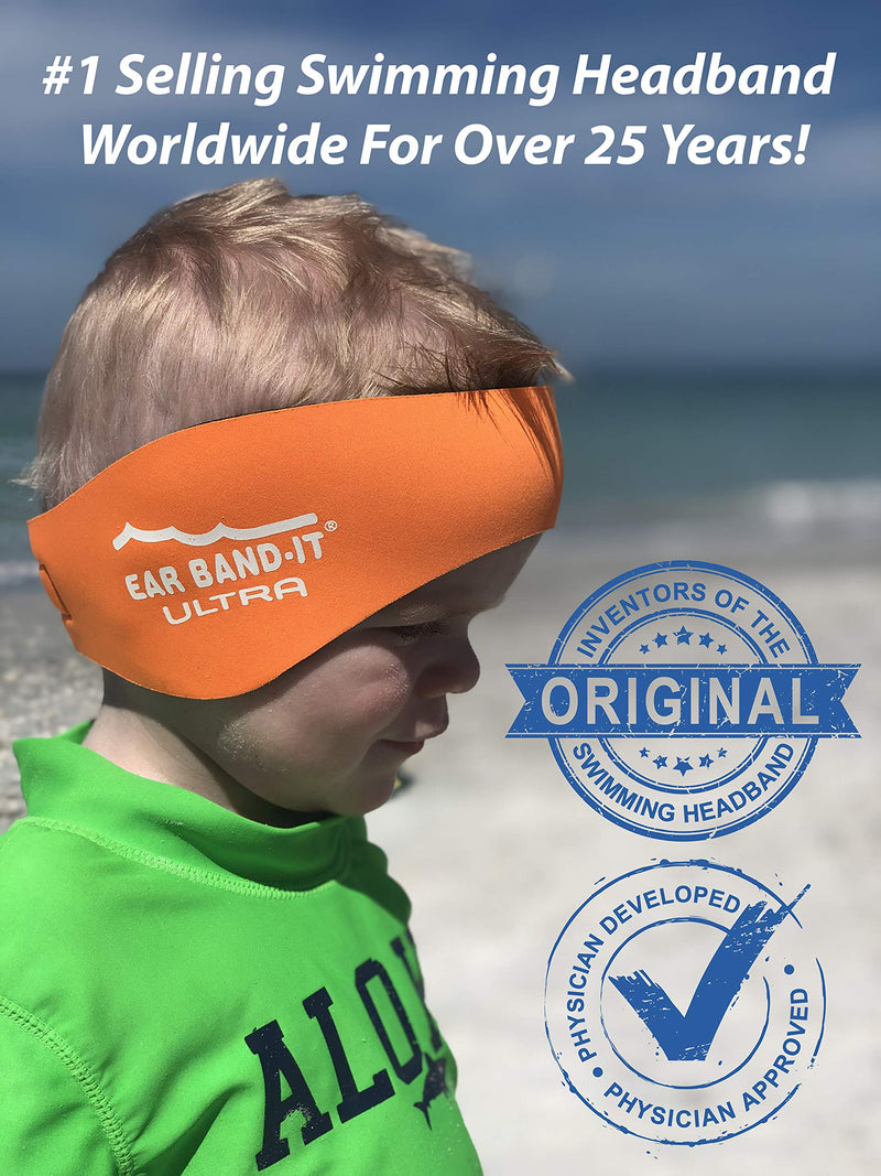 Ear Band-It Ultra Swimming Headband with Putty Buddies earplugs - 6 Pair Soft Silicone Premium Ear Plugs - The Best Swim Headband and Earplugs - Doctor Recommended Blue Large (ages 9yrs to adult) - NewNest Australia