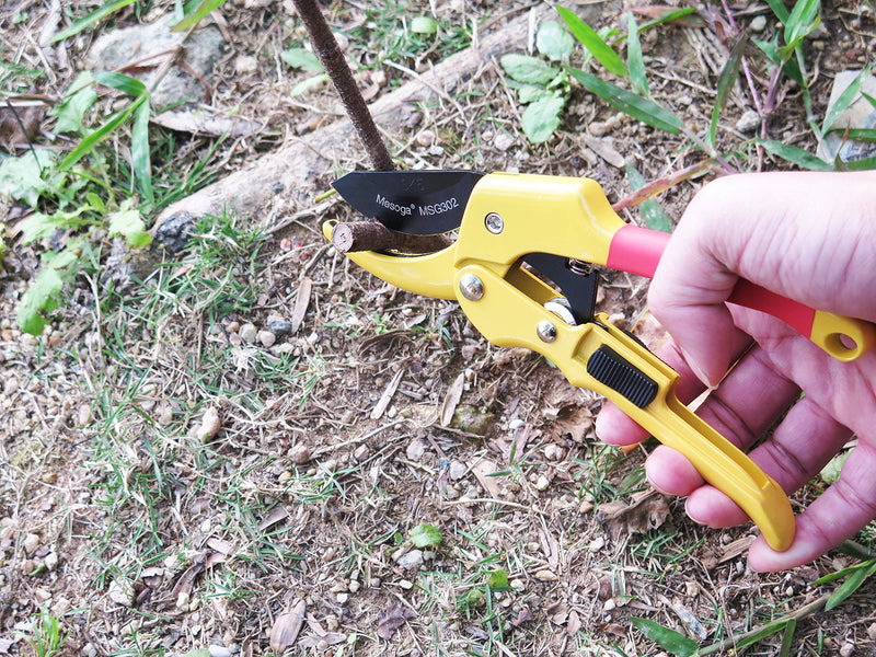 Mesoga 8 Inch Professional Pruning Shears, SK-5 Steel Blade Bypass Pruner Scissors, Pulley Garden Clippers, Tree Trimmers, Secateurs, Hand Anvil Loppers - NewNest Australia