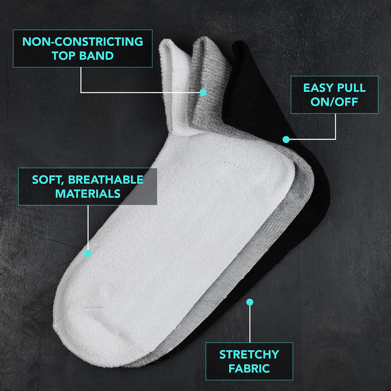 Diabetic Ankle Socks Mens Womens Non-binding Socks Loose Fit 6 Pairs Debra Weitzner Beige 9-11 - NewNest Australia