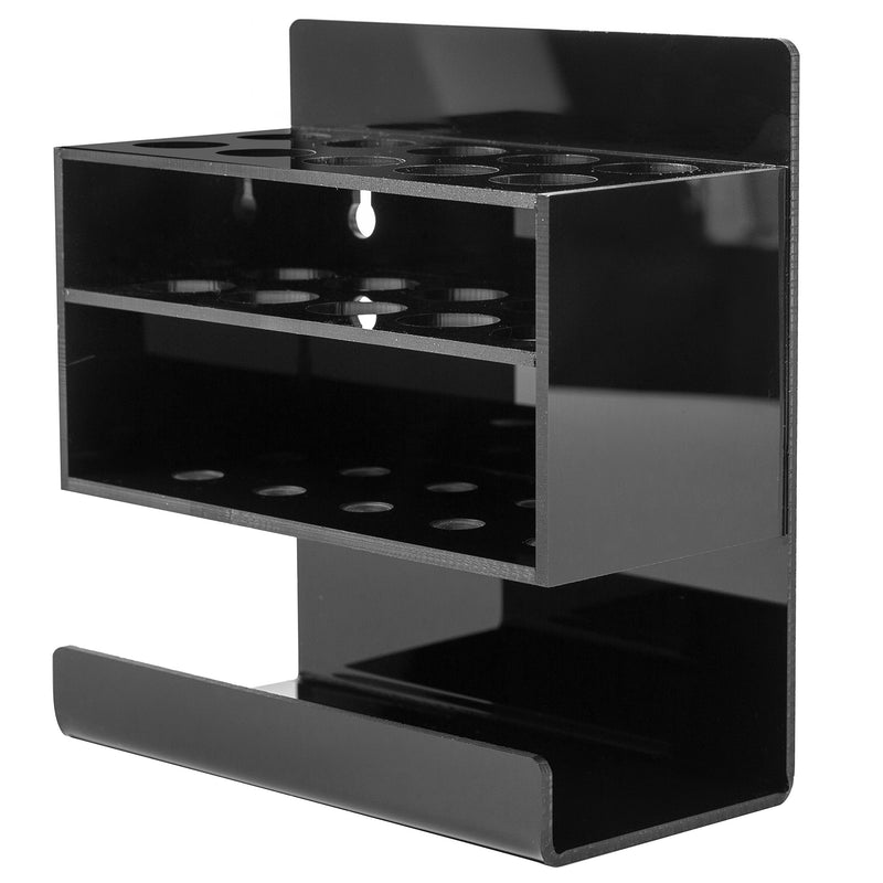 MyGift Wall Mounted Black Acrylic Dry Erase Whiteboard Marker Holder Stand with 10 Marker Slots and Eraser Holder - NewNest Australia