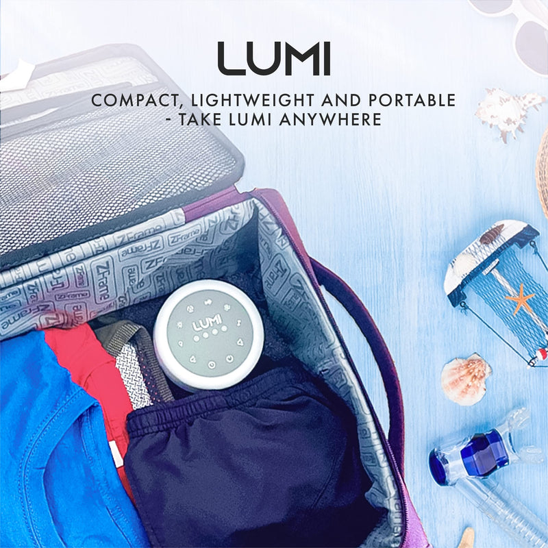 LUMI | White Noise Machine for Babies, Kids & Adults | 24 Sounds & 7 Colour Night Light | 30, 60, 90 Minute Timer | Rechargeable | White Noise Machine Baby | Sleep Sound Machine | Baby Sleep Aid - NewNest Australia