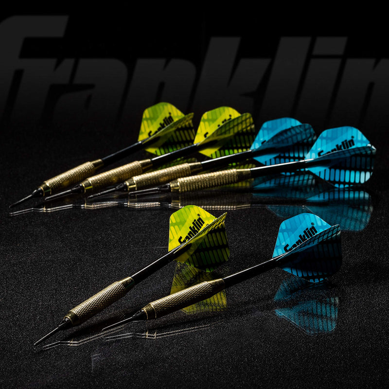 Franklin Sports Soft Tip Darts Set - 6 Pack of 18 Gram Soft Tip Darts - Removable Standard Nylon Flights and Brass Barrels - Lightweight Full Dart Set - NewNest Australia