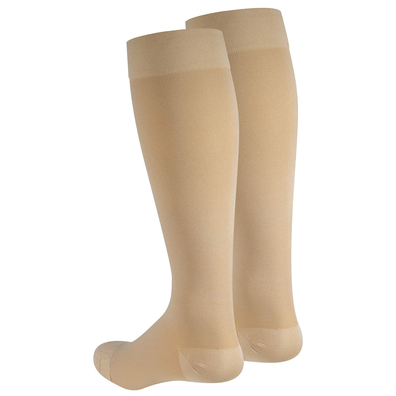 NuVein Medical Compression Stockings, 20-30 mmHg Support for Women & Men, Knee Length, Closed Toe, Beige, 3X-Large - NewNest Australia