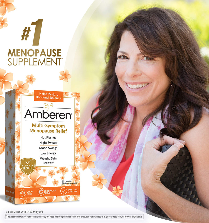 Amberen: Safe Multi-Symptom Menopause Relief. Clinically Shown to Relieve 12 Menopause Symptoms: Hot Flashes, Night Sweats, Mood Swings, Low Energy and More. 1 Month Supply 30 Day Supply - NewNest Australia