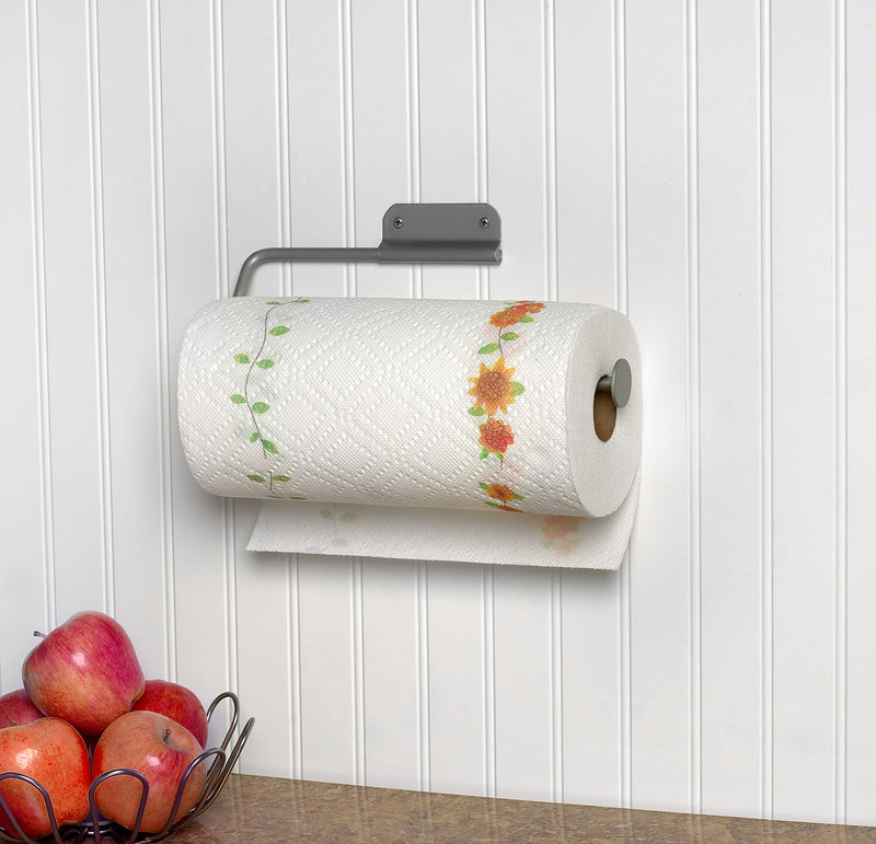 NewNest Australia - Spectrum Diversified Euro Holder Modern Wall-Mounted Paper Towel Dispenser For Bathroom & Kitchen Cabinets, Fits Both Standard & Jumbo Rolls, Satin Nickel 