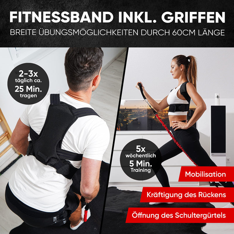 Posture Corrector For Men And Women, 3-In-1 Back Straightener And Back Support For Perfect Posture And Shoulder Pain, Adjustable Shoulder Strap With Fitness Band And Premium Video Course (M) - NewNest Australia