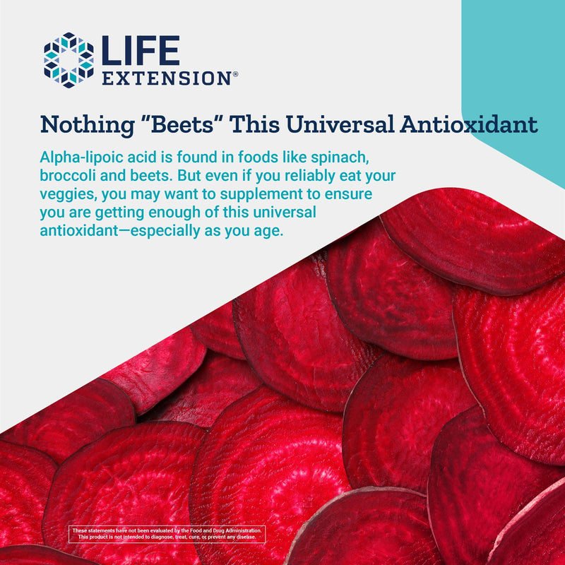 Life Extension Alpha-Lipoic Acid with Biotin Universal Antioxidants for Liver & Nerve Health, Protection Against Oxidative Stress - Gluten-Free, Non-GMO - 60 Capsules Standard Packaging - NewNest Australia