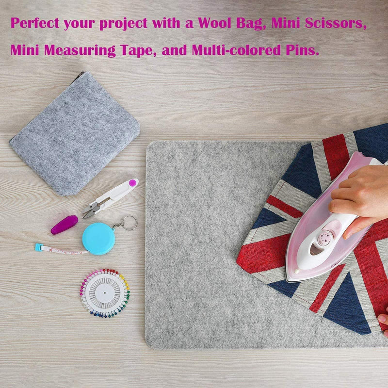 Rdutuok 17x13.5 Inches Wool Pressing Mat for Quilting Ironing Pad 100% Wool from New Zealand Easy Press Wooly Felted Iron Board for Retains Heat, Great for Quilting & Sewing Projects 17" x 13.5" - NewNest Australia