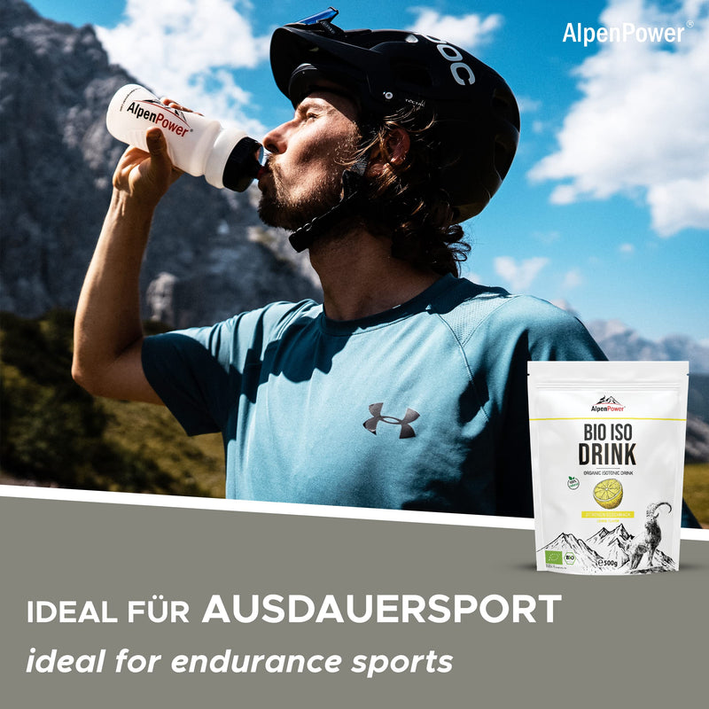 Alpenpower Organic Iso Drink Powder Lemon 500 G I Isotonic Drink Powder I 100% Natural Ingredients I Excellent Compatibility I No Artificial Additives I Ideal For Endurance Sports - NewNest Australia