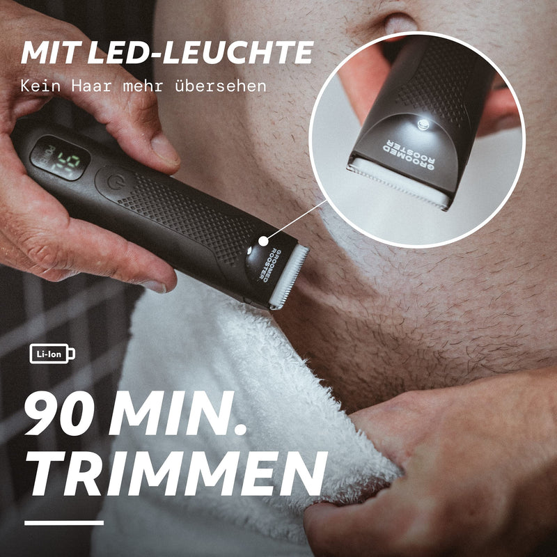 The Bodygroomer - Intimate Razor & Body Shaver, Shower Proof, 90 Minutes Running Time, Led Light, Charging Station - Body Trimmer For Genital Area & Body For Men By Groomed Rooster - NewNest Australia