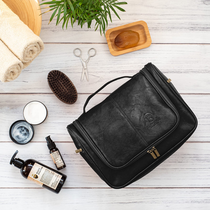Hanging Toiletry Bag for Men with Pack Pouch | Large | Toiletries Bag Organiser | Multiple Compartments | Large Men's Wash Bag with Hook for Toiletries, Cosmetics Travel Kits | Gift for Men Black - NewNest Australia