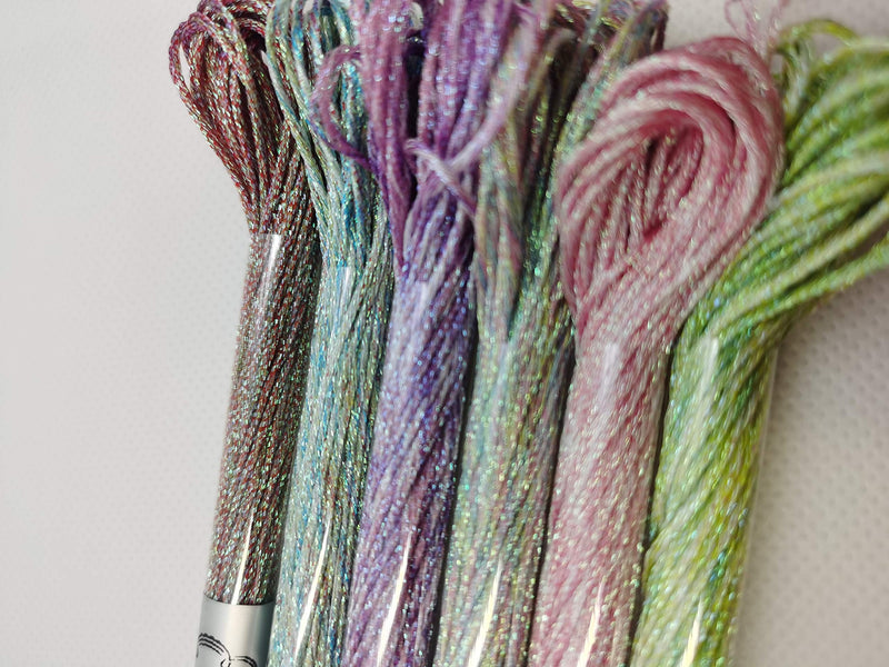 KCS 6-Strand Cross Stitch Metallic Variegated Pearl Shiny Embroidery Floss (6 skeins, Multicolored 2) - NewNest Australia