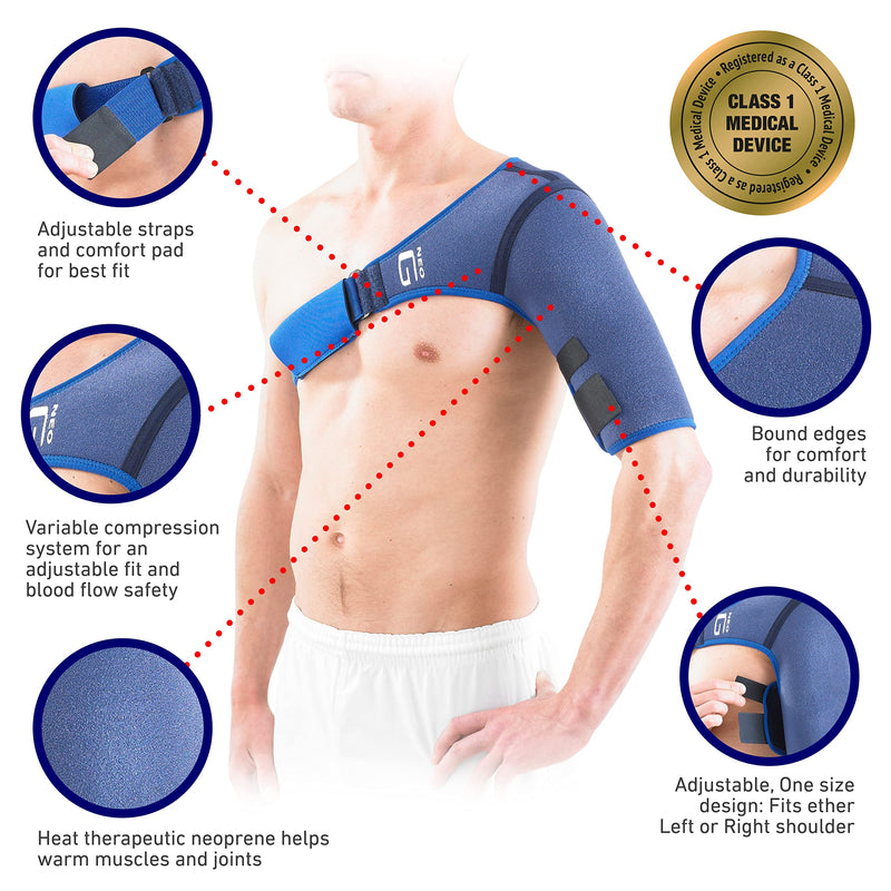 Neo-G Shoulder Support for Rotator Cuff, Dislocated Shoulders, Shoulder Pain Relief, Arthritis, Sports – Shoulder Brace for Men and Women – Adjustable Compression Strap - Class 1 Medical Device - NewNest Australia