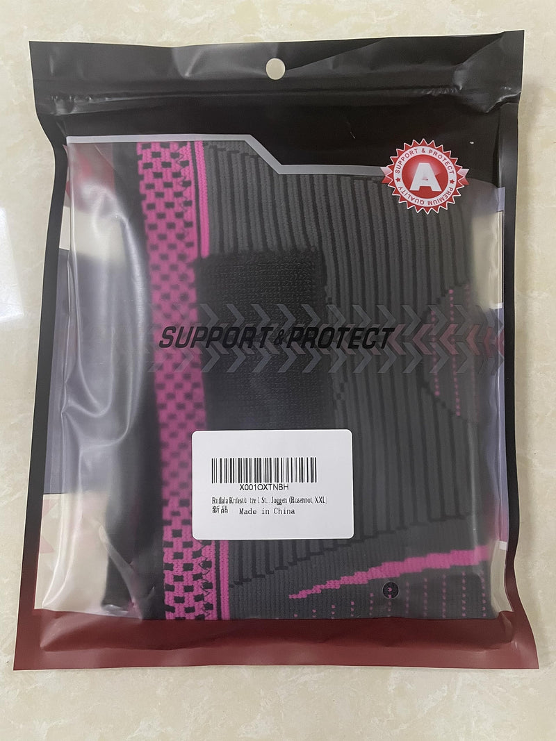 Ruilala Knee Support 1 Piece Knee Support With Adjustable Velcro Bandage Compression Knee Brace For Men Women For Arthritis Acl Meniscus Tear Sports Fitness Weightlifting Jogging (Rose Red, Xxl) - NewNest Australia