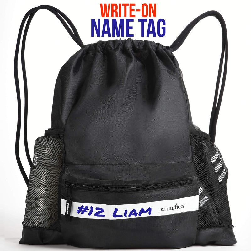 Athletico Drawstring Soccer Bag - Soccer Backpack for Boys or Girls Can Also Carry Basketball or Volleyball Black - NewNest Australia