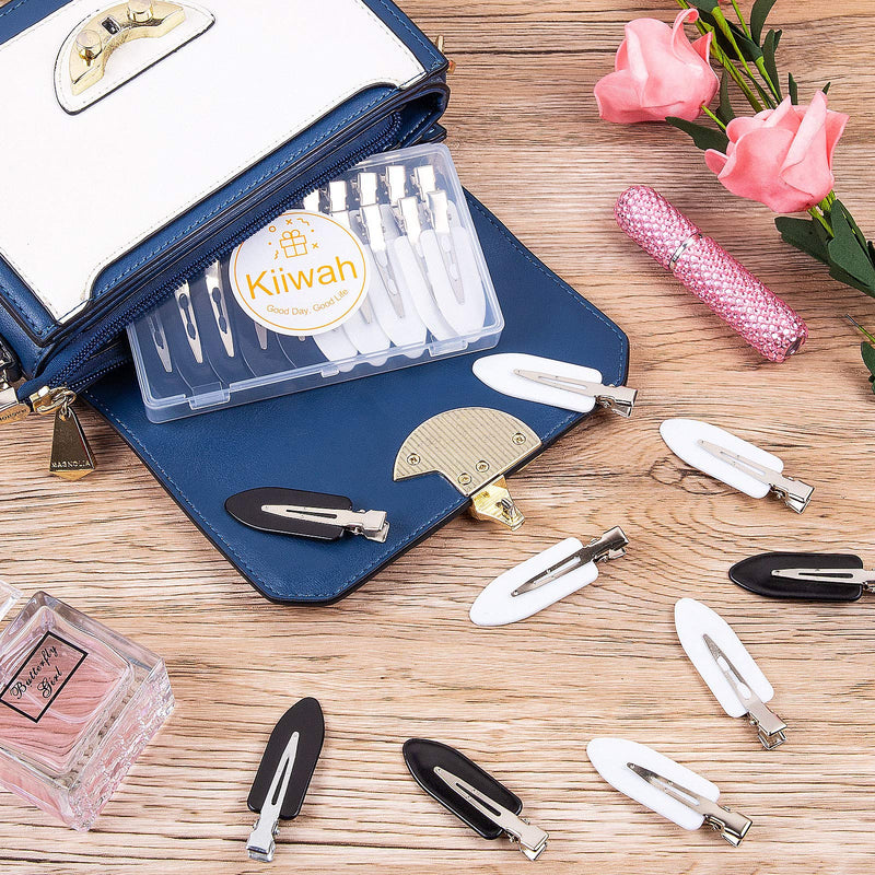 20pcs Dent Free Hair Clips, No Bend No Creaseless Hair Clips with Storage Box, No Crease Barrette Pin Curl Clips for Girls Women Make Up Hairdressing Daily Use (Black, White) White, Black - NewNest Australia