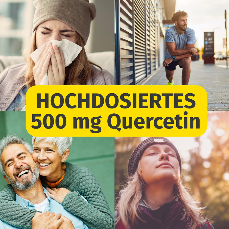 Quercetin - 180 capsules of 500 mg each made in Germany - 100% vegan & without additives - supply for 6 months - NewNest Australia