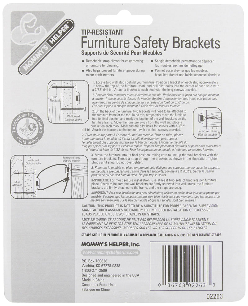 Mommy's Helper Tip Resistant Furniture Safety Brackets - NewNest Australia