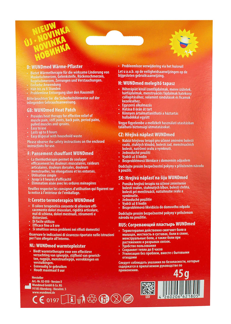 WUNDmed natural heat plaster 13 x 9.5 cm, 10 pieces (pack of 10) - NewNest Australia