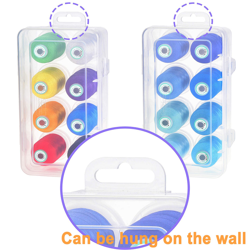 New brothread - 15 Options - 8 Snap Spools of 1000m Each Polyester Embroidery Machine Thread with Clear Plastic Storage Box for Embroidery & Quilting - Basic Color - NewNest Australia