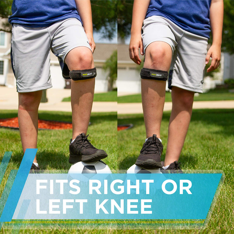 BraceAbility Kids Knee Band | Child Osgood Schlatter Strap for Jumpers Knee, Patella Tendonitis, Youth Sports Brace with Pad for Running, Soccer, Volleyball & Basketball (Small) Small (Pack of 1) - NewNest Australia
