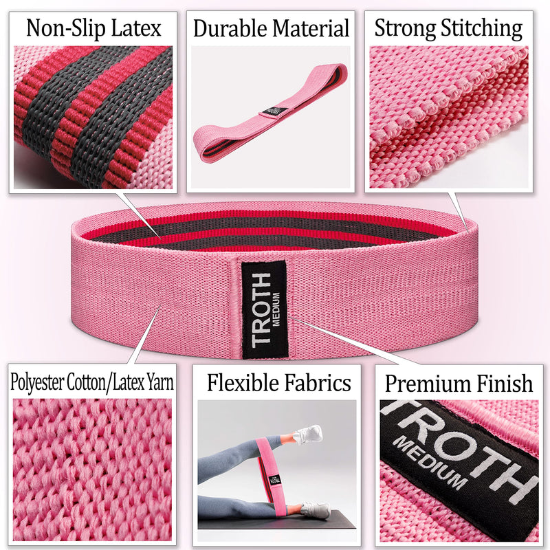 TROTH Resistance Bands Set - Resistance Band Women, Booty Exercise Band, Resistance Bands Set Men, Home Gym Strength Training Equipment, Fitness Accessories for Pilates, Squat, Yoga & Pull Up Workout Green, Pink, Purple - NewNest Australia