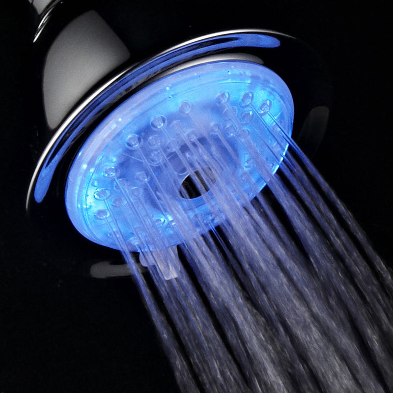 Luminex by PowerSpa 7-Color 4-Setting LED Shower Head with Air Jet LED Turbo Pressure-Boost Nozzle Technology LED colors change automatically every few seconds - NewNest Australia
