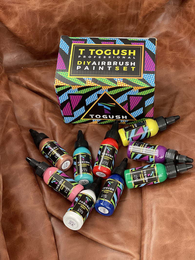 T TOGUSH Acrylic Airbrush Paint Set of 15 Colors 30 ml/1.07-oz, Water Based, Non-Toxic Matte Finish, Craft Paint for Artist Hobby, Paper & Canvas, Glass, Wood, Fabrics,DIY Painting for Kids - NewNest Australia
