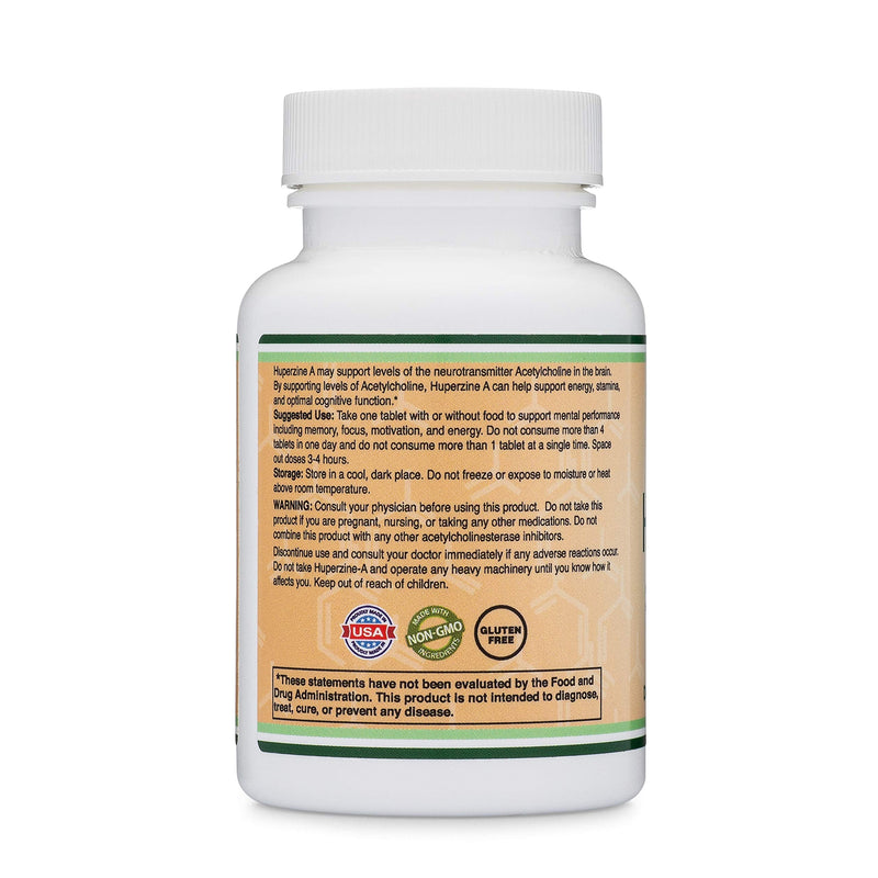Huperzine A 200mcg (Third Party Tested) Manufactured in The USA, 120 Tablets, Nootropics Brain Supplement to Promote Acetylcholine, Support Memory and Focus by Double Wood Supplements - NewNest Australia