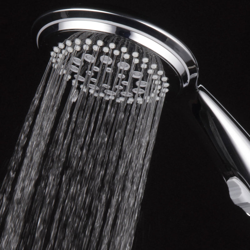 Dream Spa 1459 9-Setting High-Power Ultra-Luxury Handheld Shower Head with Patented ON/OFF Pause Switch and 5-7 foot Stretchable Stainless Steel Hose (Premium Chrome) Use as overhead or handshower - NewNest Australia