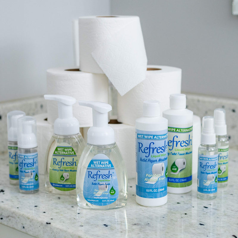 Refresh Liquid Wipe Free: Toilet Paper Foam. Eco-Friendly Wet Wipe Alternative For Sensitive Skin. Cleanses and Soothes with Witch Hazel and Aloe. Alcohol and Paraben Free. Plumbing and Septic Safe. 50ml (1.69 Fl Oz). 1.69 Fl Oz (Pack of 1) - NewNest Australia
