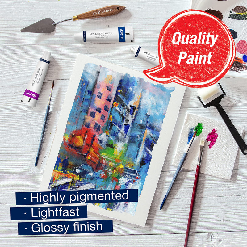 Faber-Castell Acrylic Paint Set - 12 Paint Tube Colors, Acrylic Paint Set for Adults - NewNest Australia