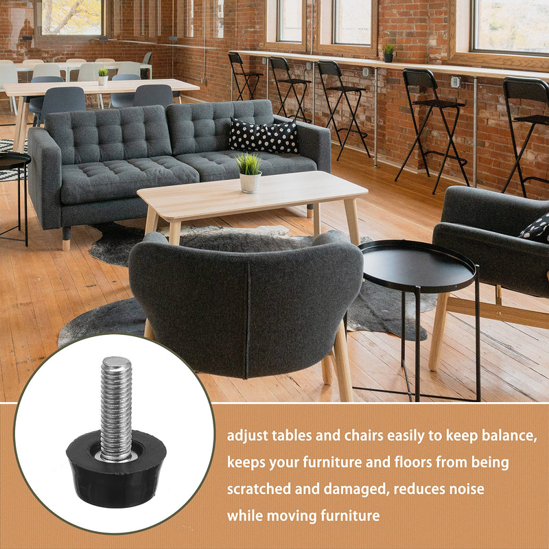 1/4" UNC Thread Adjustable Furniture Levelers Screw in Threaded, Galvanized Steel Screw Foot Levelers Screw On Furniture Glide Leveling for Table, Chair, Furniture Legs, 20 pcs Pack 1/4"-20 UNC Thread - NewNest Australia
