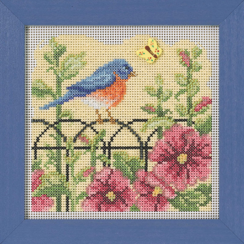 Spring Bluebird Beaded Counted Cross Stitch Kit Mill Hill 2022 Buttons & Beads Spring MH142215 - NewNest Australia