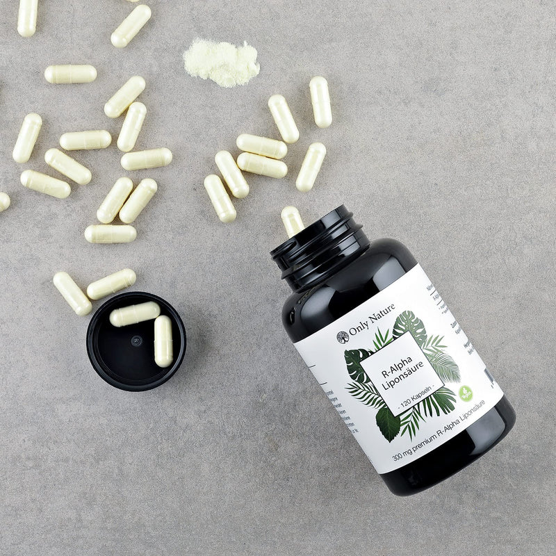 Only Nature® R Alpha Lipoic Acid 300mg - high dosage - 120 laboratory-tested capsules - vegan - without additives - produced in Germany - R-Alpha Lipoic Acid - NewNest Australia