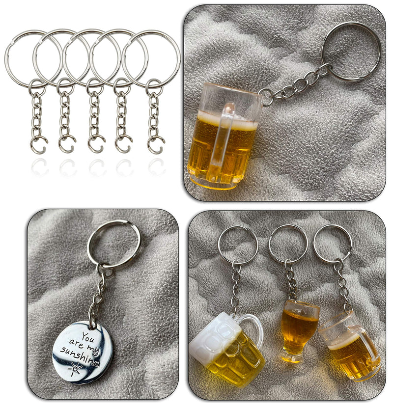 Key Ring with Chain and Open Jump Rings 50Pack - NewNest Australia