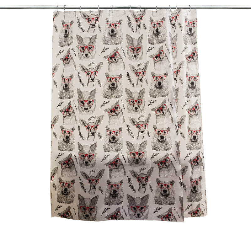 Splash Home PEVA 5G Woodland Creatures Shower curtain Liner Design for Bathroom Showers and Bathtubs - Free of PVC Chlorine and Chemical Smell - Eco-Friendly - 100% Waterproof, 72 X 70 inch - Red - NewNest Australia