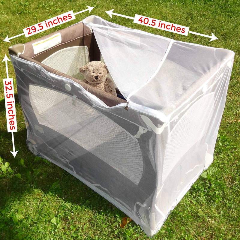 Baby Playpen Mosquito Net with Zippers, Premium Quality by Tedderfield, for Pack ‘n Play Playpens, Strollers, Easy Zip Access to Baby, Drawstring Base, Ideal Portable Bug Netting - NewNest Australia