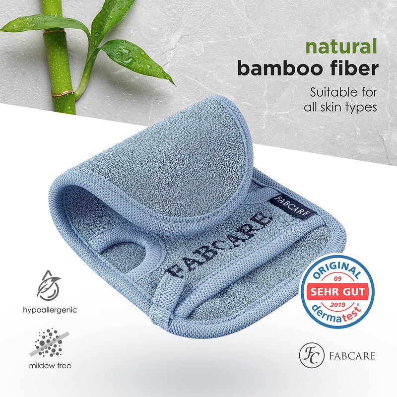 Fabcare Dermatest Very Good Exfoliating Glove ‚ Pack Of 2 ‚ Cleans Pore Deep For Body And Face ‚ Shower Sponge For Exfoliating & Body Scrub ‚ Bonus 2 Suction Cups & Ebook ‚ Massage Glove, Gray - NewNest Australia