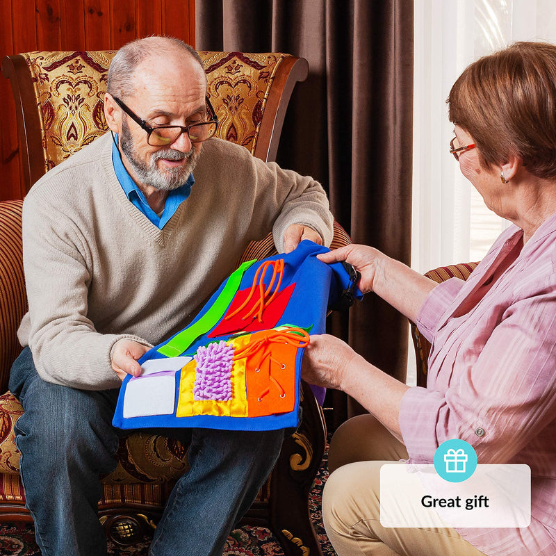 Fidget Blanket | Calming & Comforting Activities for Adults with Dementia | Sensory Blanket | Dementia Products for Elderly | Helps with: Alzheimers, Dementia, Asperger’s, Autism, Anxiety and More - NewNest Australia