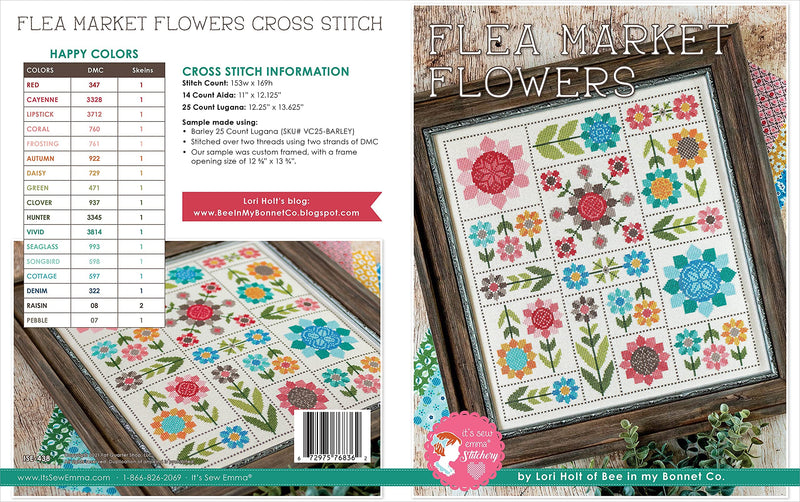 it's sew emma Flea Market Flowers Cross Stitch Pattern - NewNest Australia