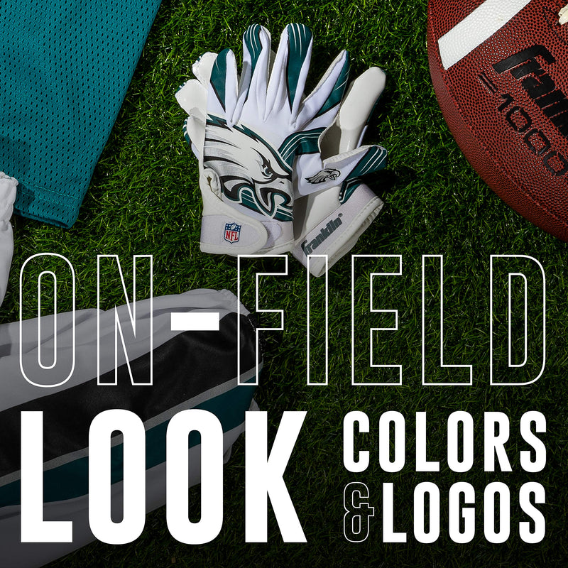 Franklin Sports Youth NFL Football Receiver Gloves - Kids Football Gloves Pair - NFL Team Logos and Silicone Palm - All Youth Sizes - Great Game Gear + Football Costume Accessory Philadelphia Eagles Youth Medium/Large - NewNest Australia