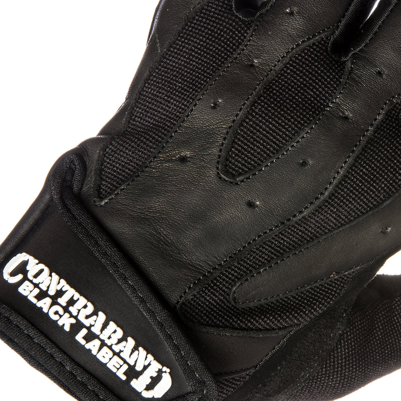 Contraband Black Label 5150 Mens Pro Leather Fingerless Weight Lifting Gloves - Durable Light - Medium Padded Split Leather Gym Gloves - Perfect Classic Lifting Gloves (Pair) X-Large - NewNest Australia