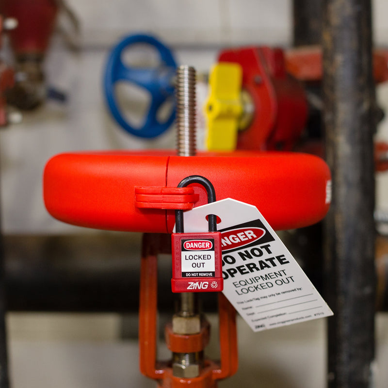 Lockout Safety Supply 7247 Gate Valve Lockout, 6.5" - 10" Wheel, Red - NewNest Australia