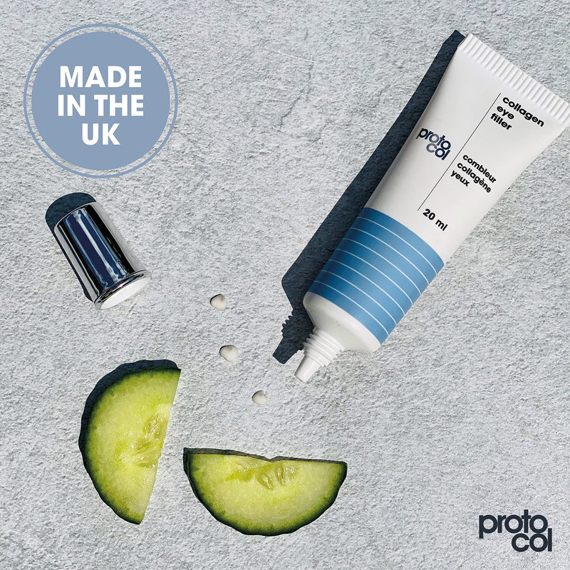 Proto-col - Hydrating Collagen Eye Cream, Boosts, Brightens and Moisturises Puffy Bags, Dark Circles and Crow's Feet for Younger Looking Skin, Made with Hyaluronic Acid and Vitamin C (20ml) - NewNest Australia